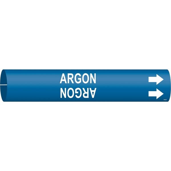 Brady Pipe Marker, Argon, Blue, 4 to 6 In - 4162-D