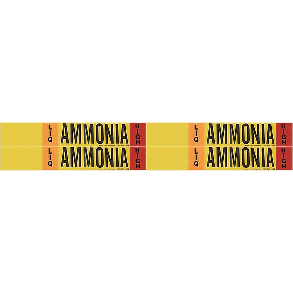 Brady Ammonia Pipe Mrker, IIAR, 1 to 2-1/2In, PK4, 90461 - 90461