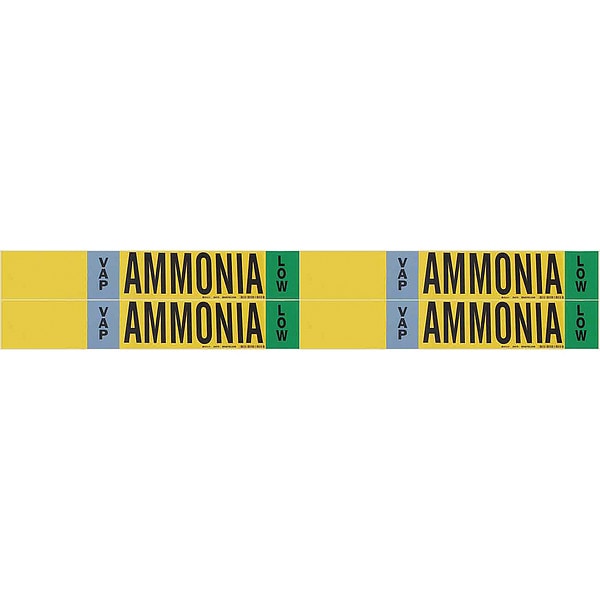 Brady Ammonia Pipe Mrker, IIAR, 1 to 2-1/2In, PK4, 90470 - 90470