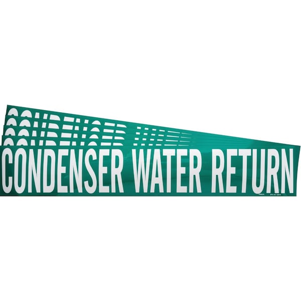 Brady CONDENSER WATER RETURN Pipe Marker Style 1HV Polyester WT on GN 1 per Card, 5 PK - 106075-PK