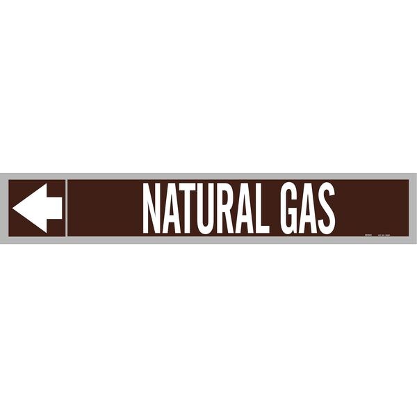 Brady Pipe Marker, Natural Gas, Wht Leg., 1in.H - 109490