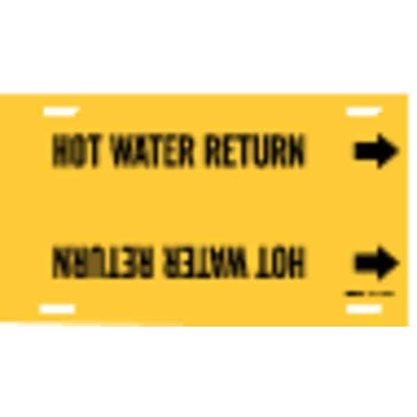 Brady Pipe Marker, Hot Water Return, 6to7-7/8 In - 4081-F