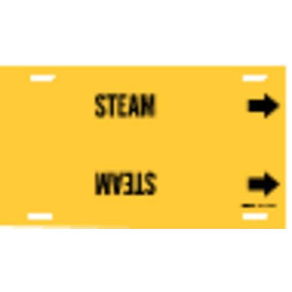Brady Pipe Marker, Steam, Yellow, 8 to 9-7/8 In - 4129-G