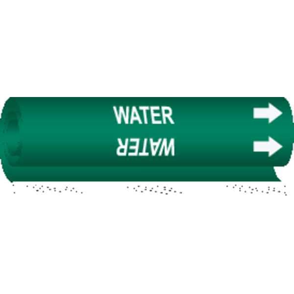 Brady Pipe Marker, Water, Grn, 2-1/2 to 7-7/8 In, 5786-II - 5786-II