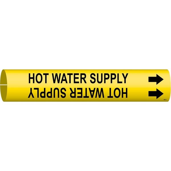 Brady Pipe Mrkr, Hot Water Supply, 2-1/2 to3-7/8, 4082-C - 4082-C
