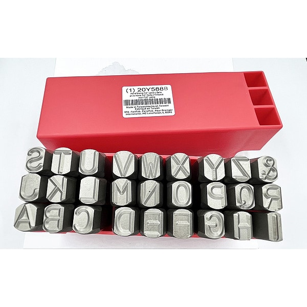 Zoro Select Hand Stamp, 1/2 In, Letter Set - 20Y588