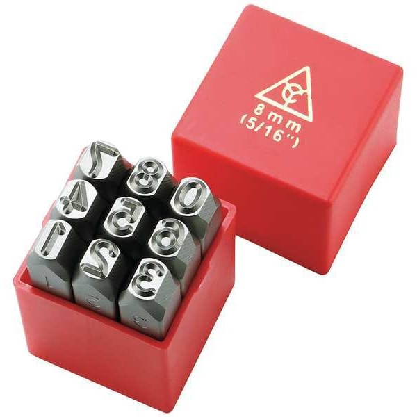 Zoro Select Hand Stamp, 3/8 In, Number Set - 20Y594