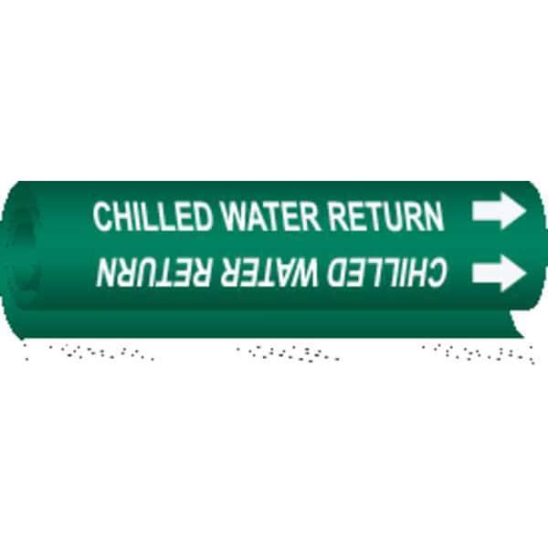 Brady Pipe Marker, Chilled Water Return, Green, 5647-II - 5647-II