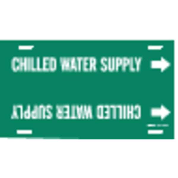 Brady Pipe Mrkr, Chilled Water Supply, 6 to7-7/8 - 4024-F