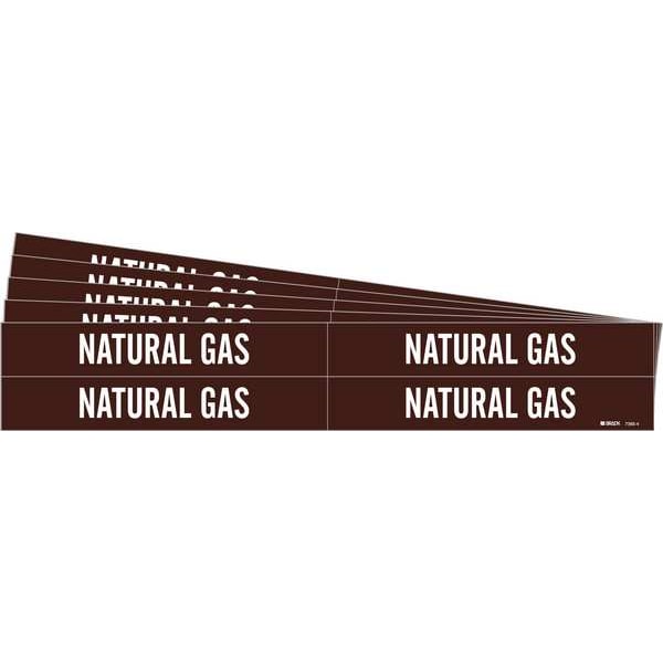 Brady Pipe Marker, White, Natural Gas, PK5, 7395-4-PK - 7395-4-PK