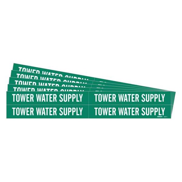 Brady Pipe Marker, Tower Water Supply, PK5, 7287-4-PK - 7287-4-PK