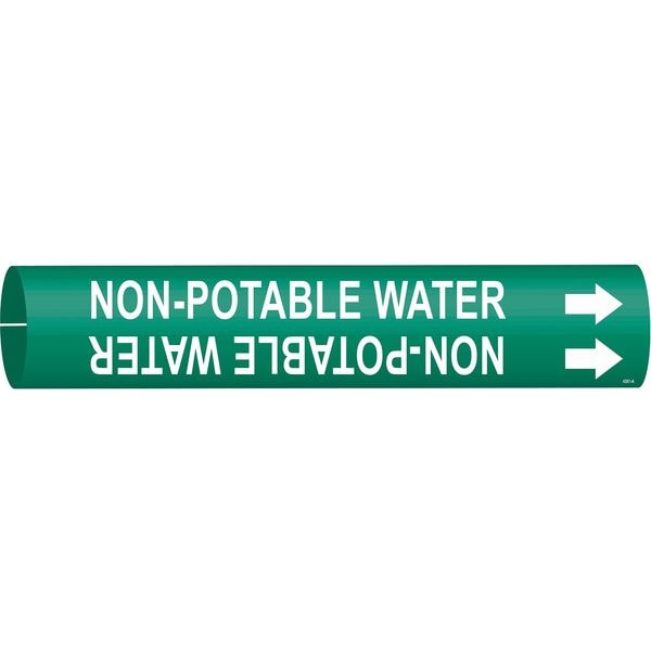 Brady Pipe Mrkr, Non-Potable Water, 3/4to1-3/8In, 4351-A - 4351-A