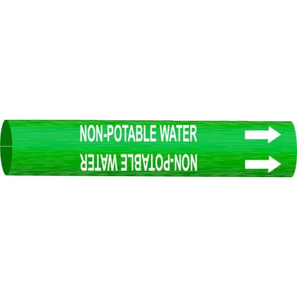 Brady Pipe Mrkr, Non-Potable Water, 3/4to1-3/8In, 4351-A - 4351-A