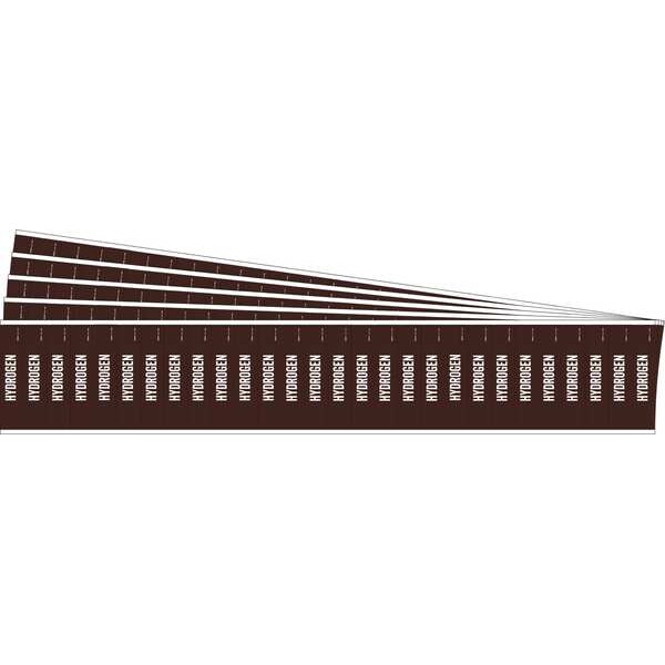 Brady Pipe Marker, Adhesive, White, Hydrogen, PK5, 109328-PK - 109328-PK