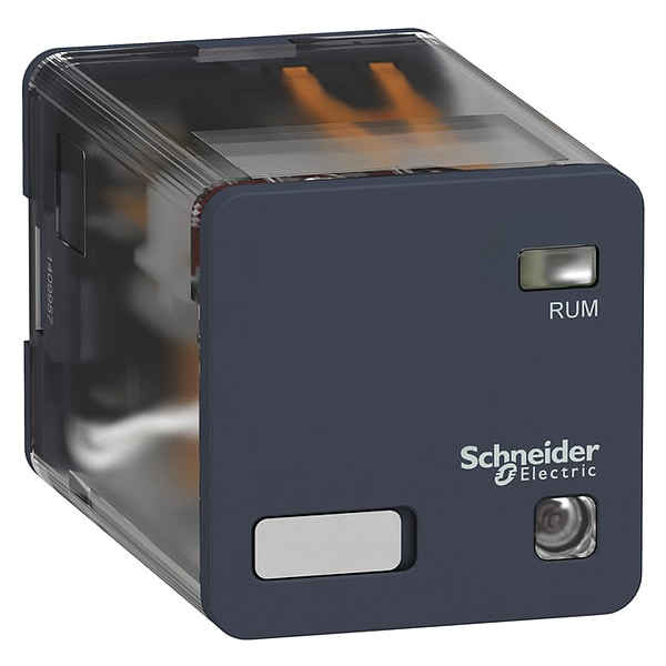 Relevador Schneider Electric, 48V DC de Voltaje en la Bobina, Cuadrado, 8 Pines, DPDT - RUMF23ED