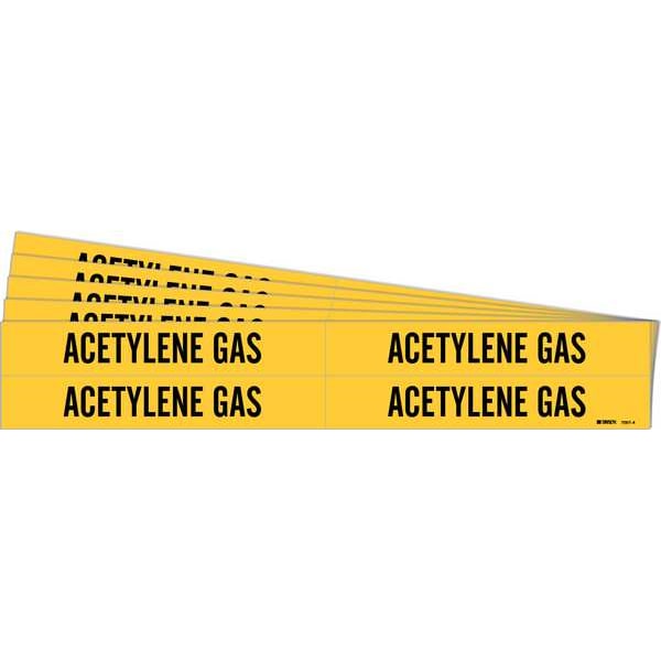 Brady Pipe Marker, Black, Acetylene Gas, PK5, 7001-4-PK - 7001-4-PK