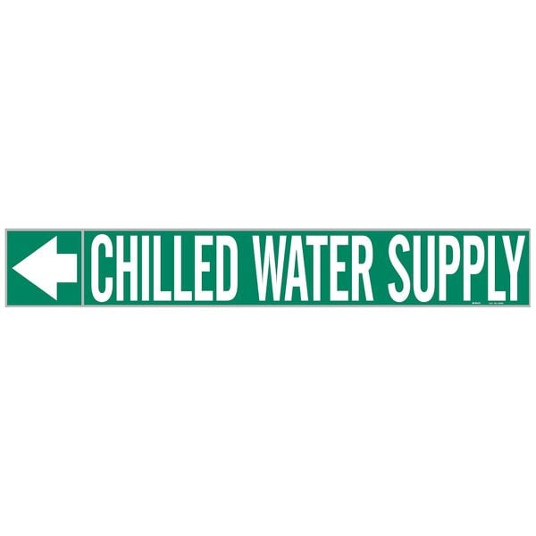 Brady Pipe Marker, Chilled Water Supply, 1 In.H - 20409
