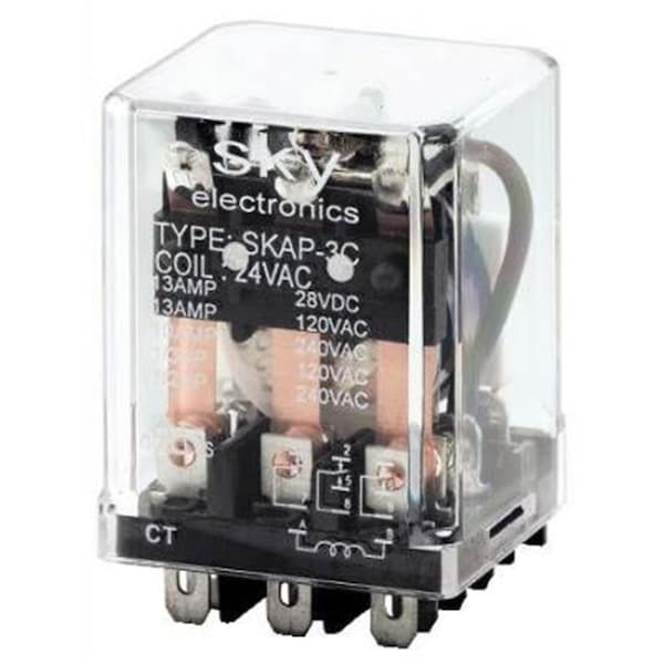 Relevador y control de bobina de 24V AC con base cuadrada de 8 pines, tipo plug-in - RE439874
