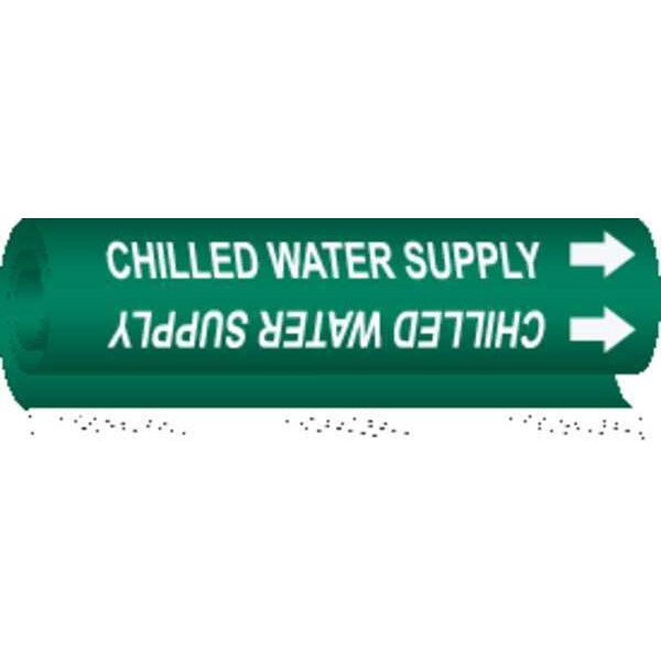 Brady Pipe Marker, Chilled Water Supply, Green, 5648-I - 5648-I