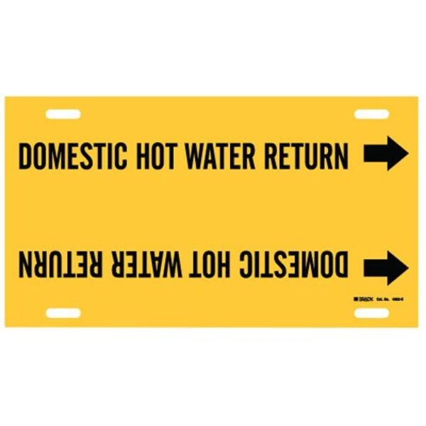 Brady Pipe Marker, Domestic Hot Water Return, Y, 4052-G - 4052-G
