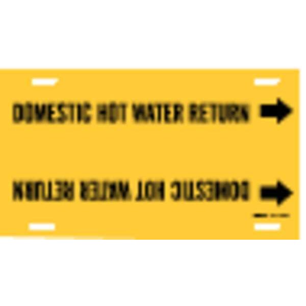 Brady Pipe Marker, Domestic Hot Water Return, Y, 4052-G - 4052-G