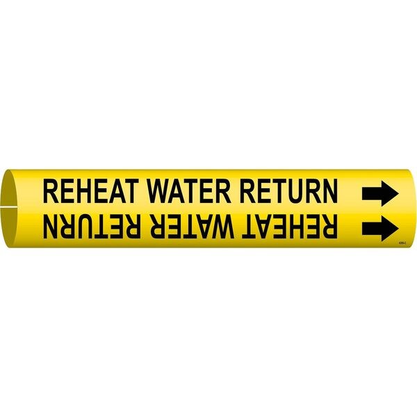 Brady Pipe Marker, Reheat Water Return, Yellow, 4266-C - 4266-C