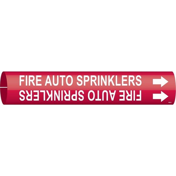 Brady Pipe Markr, Fire AutoSprinklers, R, 4to6 In - 4059-D