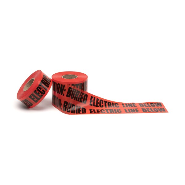 Black Swan Non-Detectable Marking Tape, Red, Electric Line 3" X 1000Ft - 15440