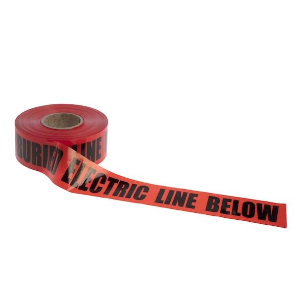 Black Swan Non-Detectable Marking Tape, Red, Electric Line 3" X 1000Ft - 15440