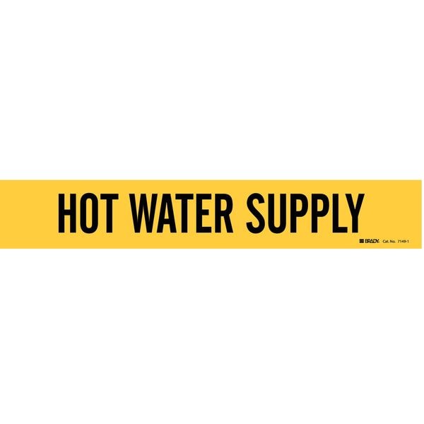 Brady Pipe Mrkr, Hot Water Supply, 2-1/2 to7-7/8, 7149-1 - 7149-1