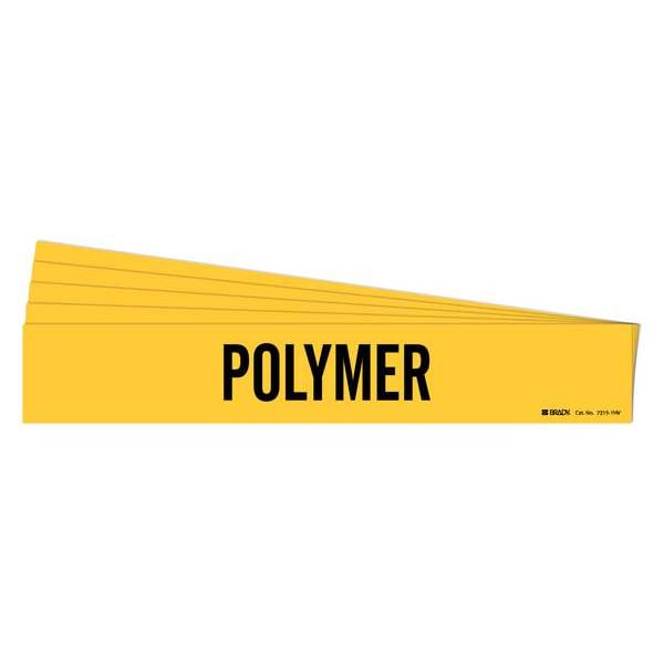 Brady Pipe Marker, Adhesive, Black, Polymer, PK5, 7215-1HV-PK - 7215-1HV-PK
