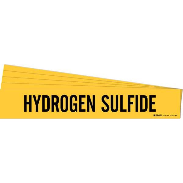 Brady Pipe Marker, Black, Hydrogen Sulfide, PK5, 7159-1HV-PK - 7159-1HV-PK