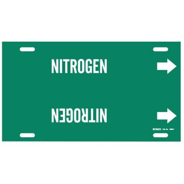 Brady Pipe Marker, Nitrogen, Green, 6 to 7-7/8 In - 4099-F