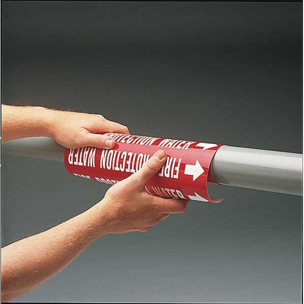 Brady Pipe Marker, Nitrogen, Green, 6 to 7-7/8 In - 4099-F