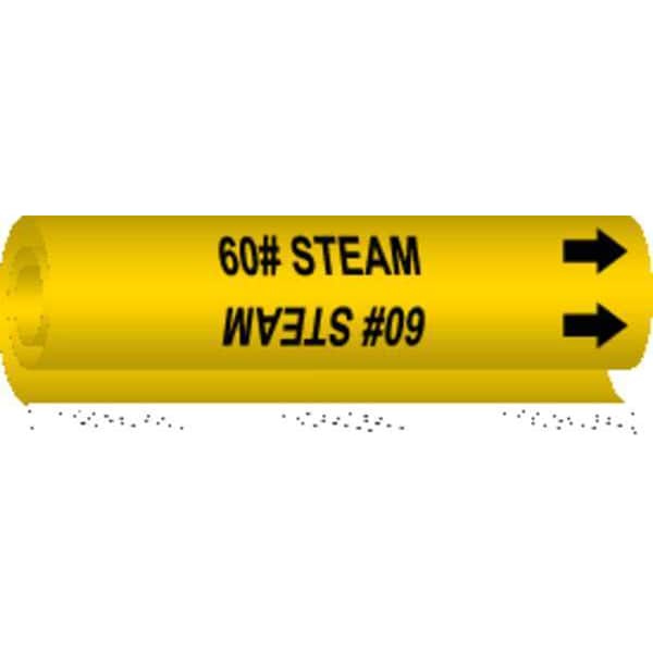 Brady Pipe Marker, 60# Steam, Y, 1-1/2 to2-3/8 In - 5609-I