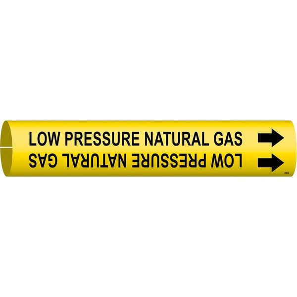 Brady Pipe Marker, Low Pressure Natural Gas, Yel, 4241-C - 4241-C