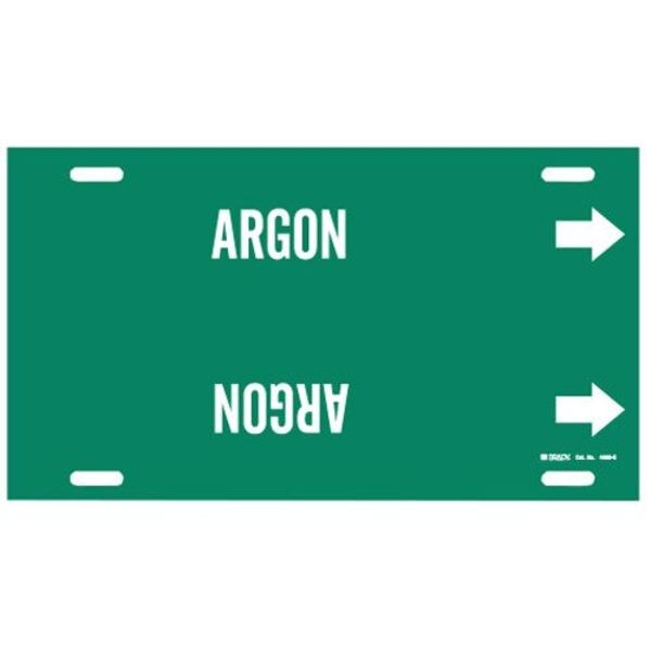 Brady Pipe Marker, Argon, Green, 8 to 9-7/8 In - 4006-G