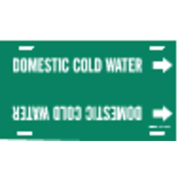 Brady Pipe Mrkr, Domestic Cold Water, 8to9-7/8In - 4048-G