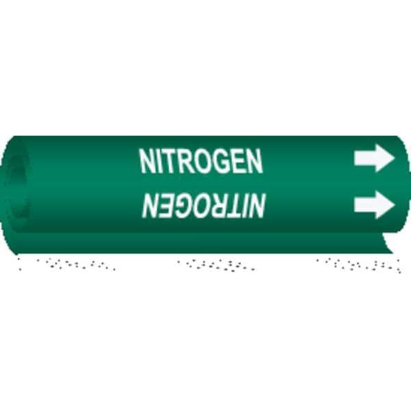Brady Pipe Marker, Nitrogen, Gn, 1-1/2 to2-3/8 In, 5728-I - 5728-I