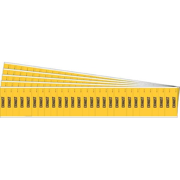 Brady Pipe Marker, Adhesive, Yellow, Exhaust, PK5 - 91930-PK