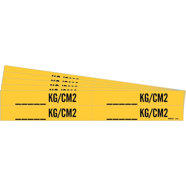 Brady KG/CM2 Pipe Marker Style 4 Black on Yellow 4 per Card, 5 PK - 91835-PK