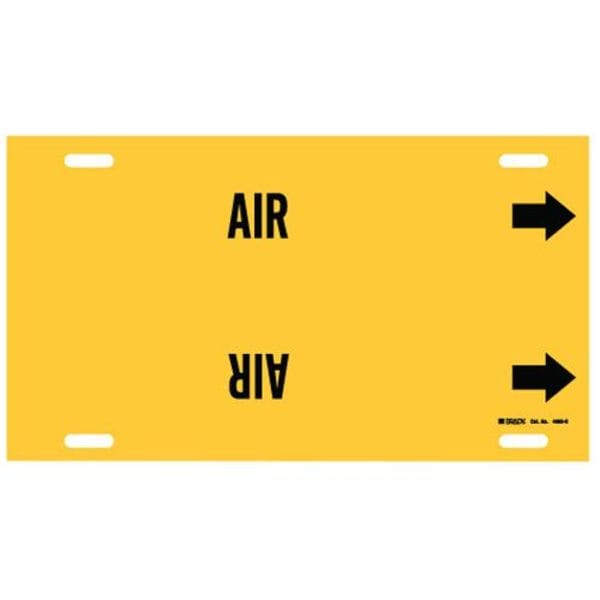 Brady Pipe Marker, Air, Yellow, 8 to 9-7/8 In - 4003-G