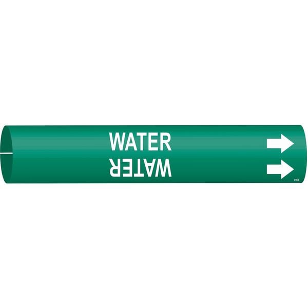 Brady Pipe Marker, Water, Grn, 1-1/2 to 2-3/8 In, 4155-B - 4155-B