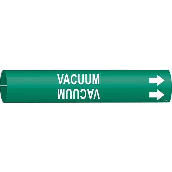 Brady Pipe Marker, Vacuum, Green, 3/4 to 1-3/8 In - 4147-A