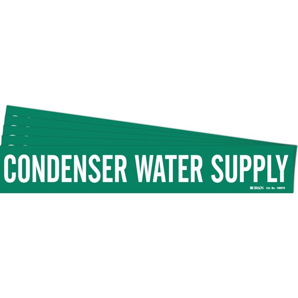 Brady CONDENSER WATER SUPPLY Pipe Marker Style 1HV Polyester WT on GN 1 per Card, 5 PK - 106079-PK