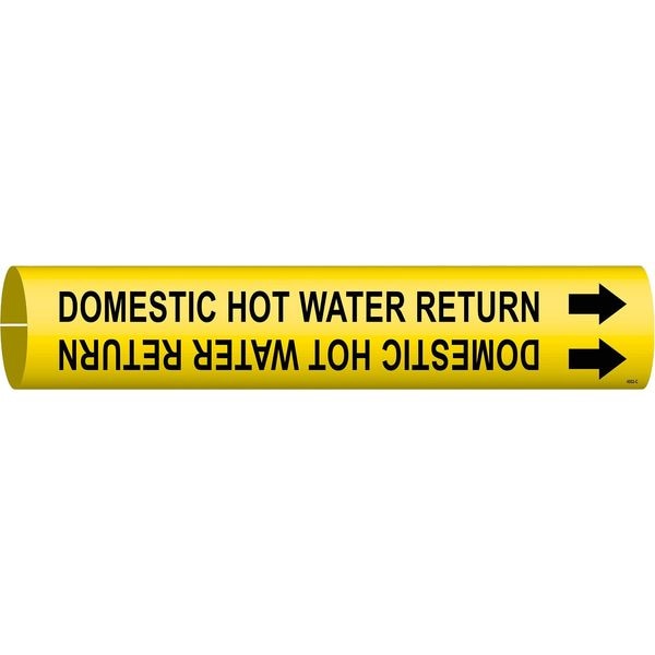 Brady Pipe Marker, Domestic Hot Water Return, Y, 4052-C - 4052-C