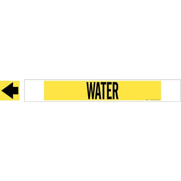 Brady Pipe Marker, Water, Yellow, 8 In or Greater - 5787-HPHV