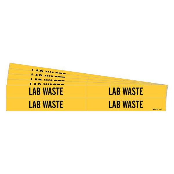 Brady Pipe Marker, Adhesive, Black, Lab Waste, PK5, 8793-4-PK - 8793-4-PK