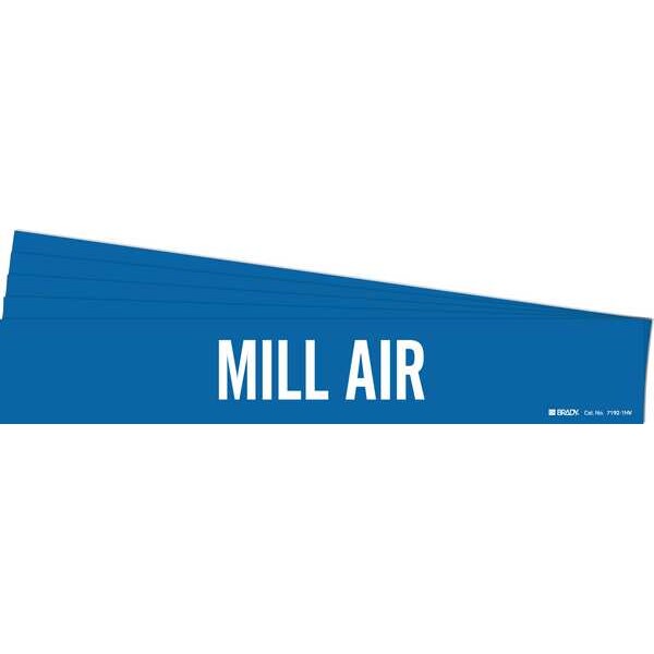 Brady Pipe Marker, Adhesive, White, Mill Air, PK5, 7192-1HV-PK - 7192-1HV-PK