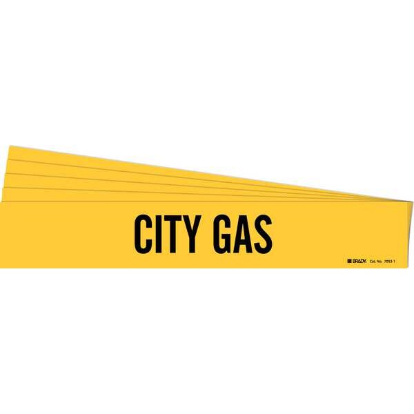 Brady Pipe Marker, Adhesive, Black, City Gas, PK5, 7053-1-PK - 7053-1-PK